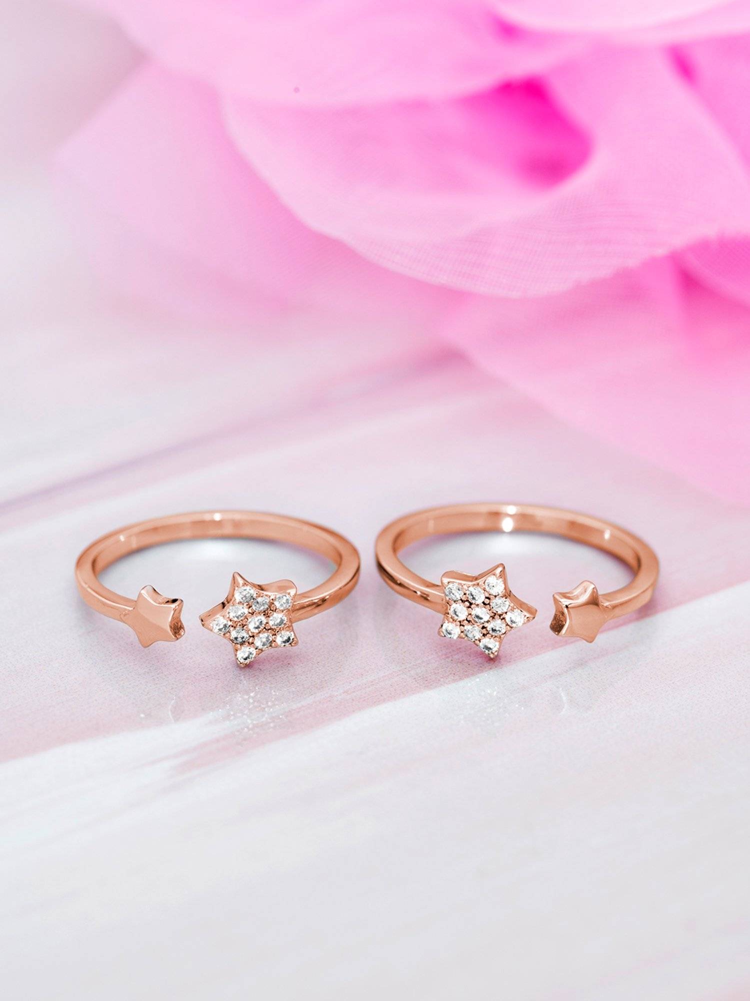 Buy Zavya Starry Nights 925 Sterling Silver Rose Gold-Plated Star