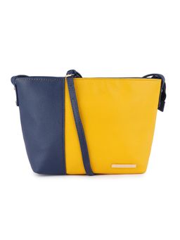 Lapis O Lupo - Blue & Yellow Solid-Plain Sling and Cross bags
