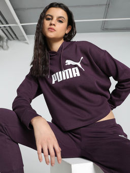 Puma - Cropped Logo Women Purple Hoodie