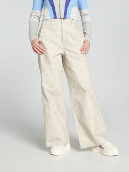 Puma - x KIDSUPER Women Beige Relaxed Fit Pant