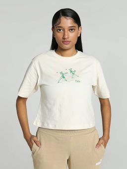 Puma - Team Women White Relaxed Fit T-Shirt