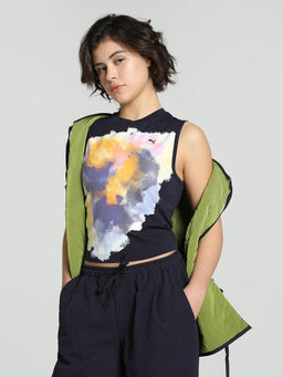 Puma - YONA Women Blue Graphic Tank Top