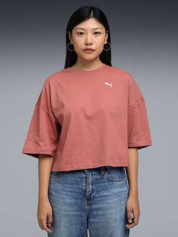 Puma - Wardrobe Essentials Women Pink Oversized Short T-Shirt