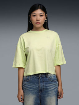 Puma - Wardrobe Essentials Women Green Oversized Short T-Shirt