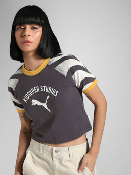 Puma - X Kidsuper Women Grey Slim Fit T-Shirt