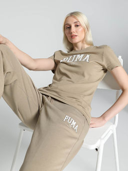 Puma - Squad Graphic Women Beige T-Shirt