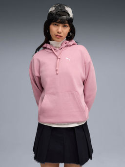 Puma - Essentials Foundation Women Pink Relaxed Fleece Hoodie