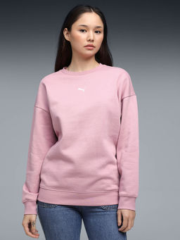 Puma - Essentials Women Pink Oversized Crew Neck Sweatshirt