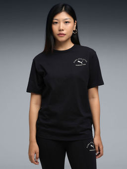 Puma - Class Women Black Relaxed Fit Cotton T-Shirt