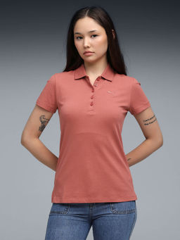 Puma - Essentials Elevated Women Pink Regular Fit Logo Polo T-Shirt