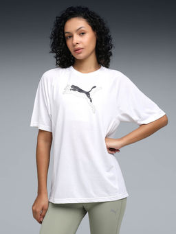 Puma - Evostripe Women White Relaxed Fit T-Shirt