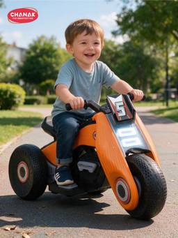 Chanak - Electric Kids Bike with Music, Lights Fwd/Rev Drive, Wide Tires