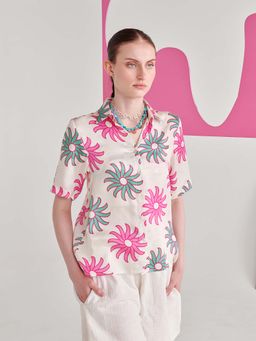 Prakriti Jaipur - White Rayon Printed Shirt