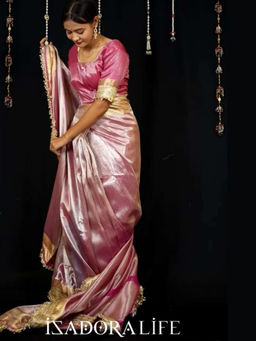 Isadora Life - Banarasi Rich Pallu Zari Border and Handloom Wrap Saree with Unstitched