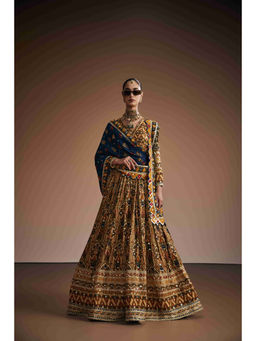 THE ROYALEUM ATELIER - Warm Multi Color Anarkali With Dupatta
