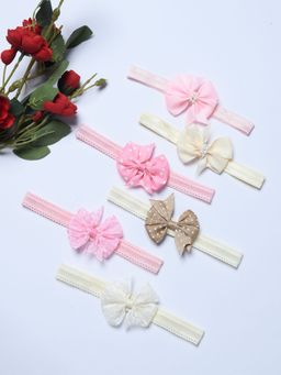 FUNKRAFTS - Trendy Ribbon Bow Headbands (Pack Of 6)