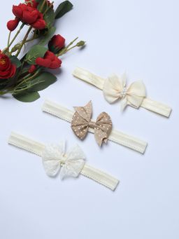 FUNKRAFTS - Multi-Colour Trendy Ribbon Bow Headbands (Pack Of 3)