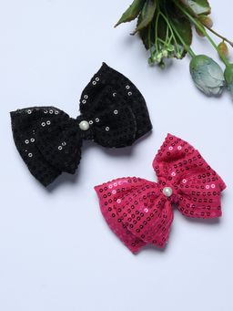 FUNKRAFTS - Multi-Colour Trendy Sequence Bow Hair Clips (Pack Of 2)