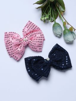 FUNKRAFTS - Multi-Colour Trendy Sequence Bow Hair Clips (Pack Of 2)