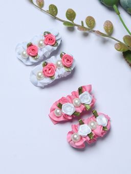 FUNKRAFTS - Multi-Colour Trendy Floral Hair Clips (Pack Of 4)