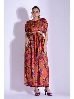 Studio Surbhi - Orange Printed Maxi Dress