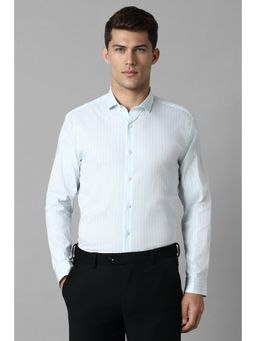 Louis Philippe - Men Light Blue Stripe Full Sleeves Casual Shirt