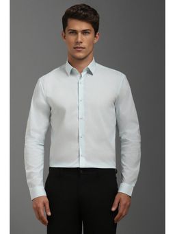 Louis Philippe - Men Light Blue Stripe Full Sleeves Casual Shirt