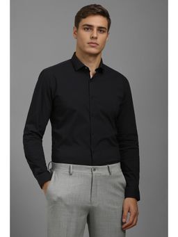 Louis Philippe - Men Black Solid Full Sleeves Casual Shirt