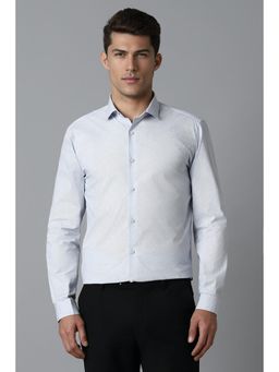 Louis Philippe - Men Light Blue Print Full Sleeves Casual Shirt