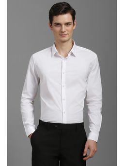 Louis Philippe - Men White Solid Full Sleeves Casual Shirt