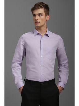Louis Philippe - Men Lilac Textured Full Sleeves Formal Shirt