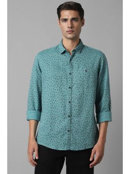 Louis Philippe - Men Light Blue Print Full Sleeves Casual Shirt