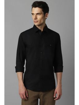 Louis Philippe - Men Black Solid Full Sleeves Casual Shirt