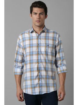Louis Philippe - Men White Check Full Sleeves Casual Shirt