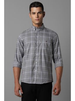 Louis Philippe - Men Grey Check Full Sleeves Casual Shirt