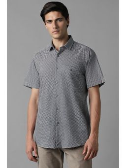 Louis Philippe - Men White Print Half Sleeves Casual Shirt