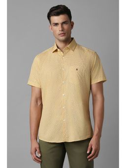 Louis Philippe - Men Yellow Print Half Sleeves Casual Shirt