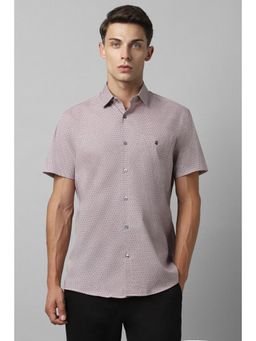 Louis Philippe - Men Pink Print Half Sleeves Casual Shirt