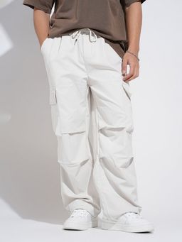 SHOWOFF - Men Off White Loose Fit Cargo Trouser