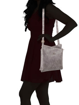 Mochi - Solid-Plain Grey Sling and Cross Bag
