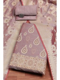 Biba - Purple Solid/Plain Unstitched Kurta & Bottom with Dupatta