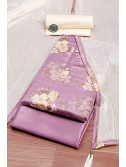 Biba - Purple Printed Unstitched Kurta & Bottom with Dupatta