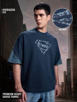 The Souled Store - Official Superman Blue Logo T-Shirt