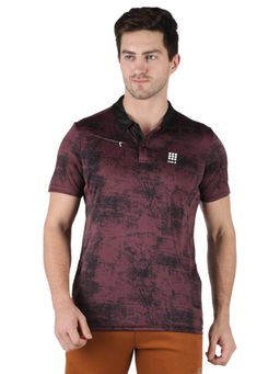 Rock.it - Men Maroon Collar Smart Fit Half Sleeve T-Shirt