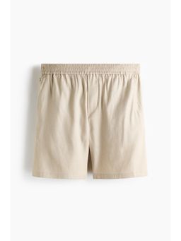 H&M - Men Beige Easy Care Relaxed Fit Linen-Blend Shorts