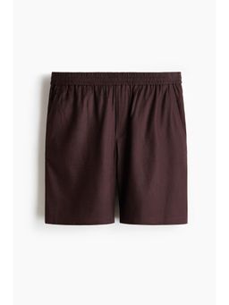 H&M - Men Brown Easy Care Relaxed Fit Linen-Blend Shorts