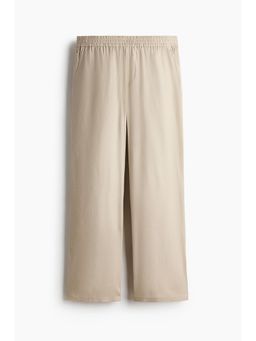 H&M - Men Beige Easy Care Loose Fit Linen-Blend Trousers