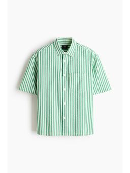 H&M - Men Green Relaxed Fit Printed Shirt