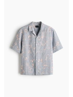 H&M - Men Blue Regular Fit Cotton Resort Shirt