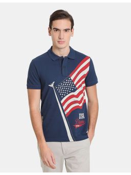 U.S. Polo Assn. Denim Co. - Flag Print Cotton Polo Shirt